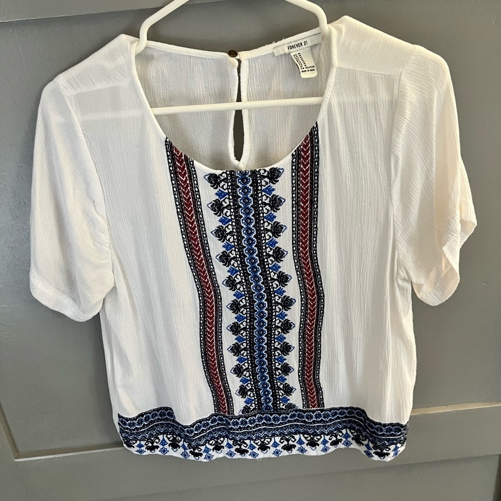 Forever 21 embroidered top